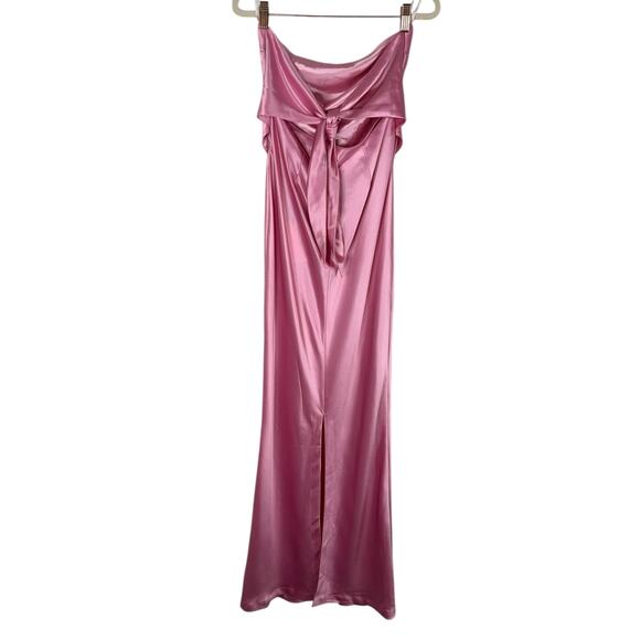 Retrofete Skye Maxi Dress Strapless Satin Party Formal Guest Prom Fondant Pink M - Picture 7 of 14